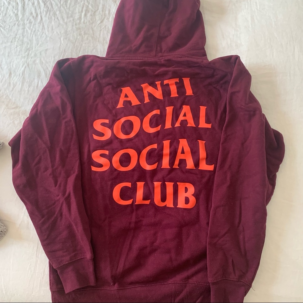 Anti Social Social Club Hoodie - Maroon, Size S
